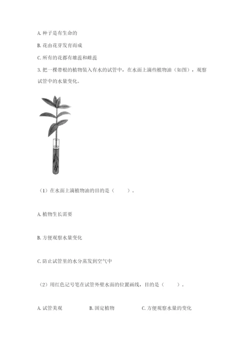 教科版四年级下册科学第一单元《植物的生长变化》测试卷（精华版）.docx