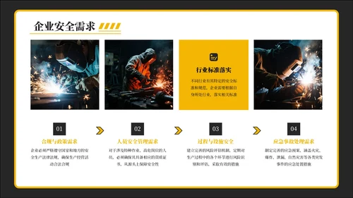 黑黄色安全生产月安全教育通用PPT模板