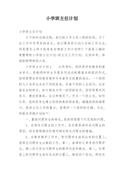 小学班主任计划.docx