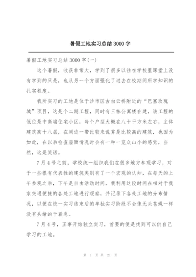 暑假工地实习总结3000字.docx