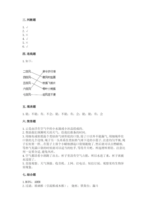 教科版三年级上册科学期末测试卷【达标题】.docx