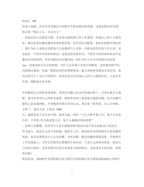 精编程序员述职报告范文2.docx