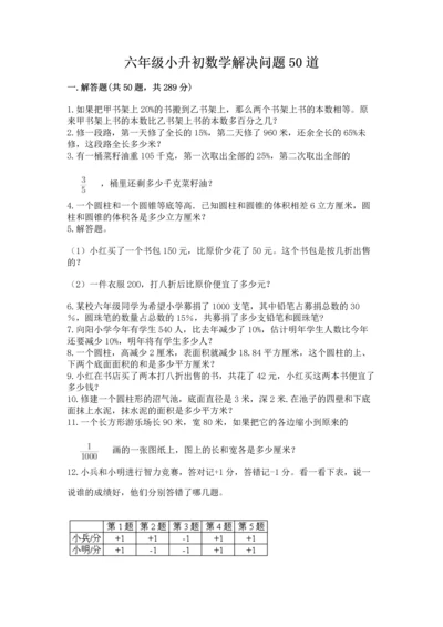 六年级小升初数学解决问题50道【考点梳理】.docx