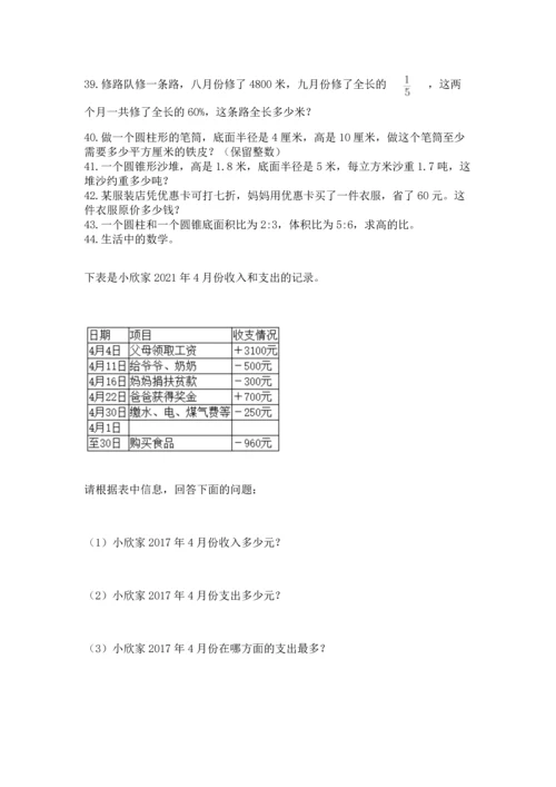 六年级小升初数学应用题50道【各地真题】.docx