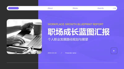 紫色商务风职场成长蓝图汇报PPT模板