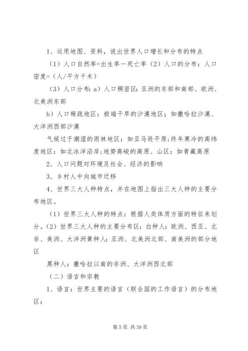 初二地理结业复习知识点(人教版).docx