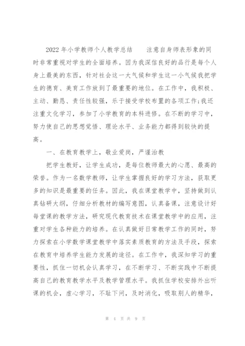 2022年小学教师个人教学总结.docx