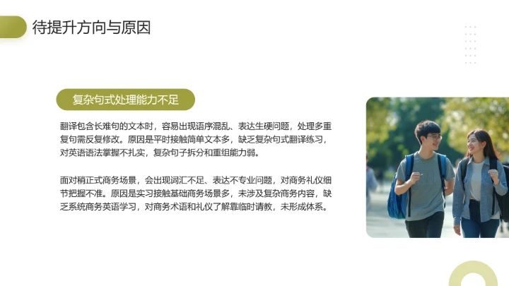 英语专业大学生职业生涯发展展示(英语翻译方向)PPT模版