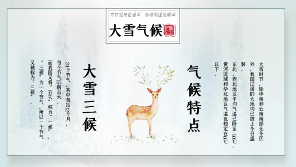 寒时大雪时节通用PPT模板