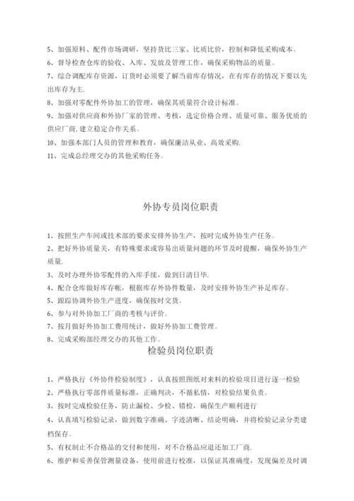 机械厂部门与岗位职责标准.docx