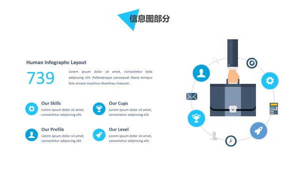 蓝色创意三角形版式公司简介商务PPT模板