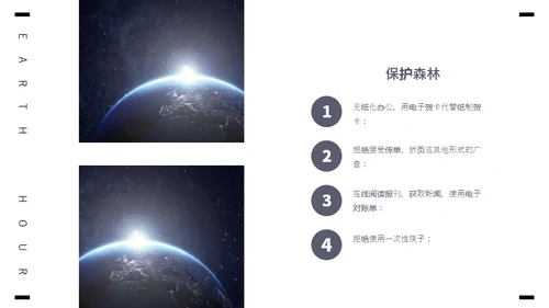 保护地球1小时全球视野通用PPT模板