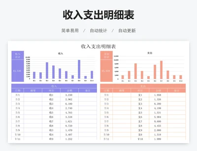 收入支出明细表