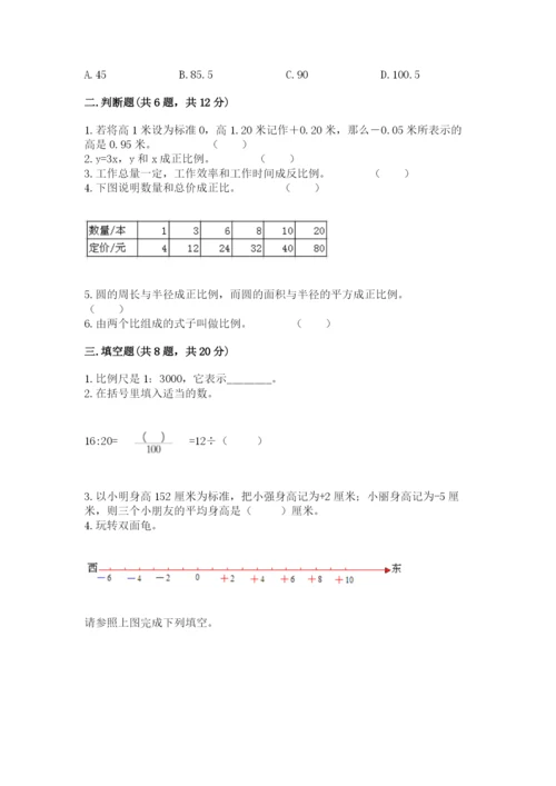 常山县六年级下册数学期末测试卷（典优）.docx