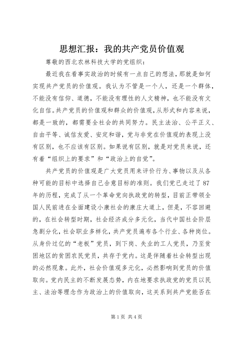 思想汇报：我的共产党员价值观.docx