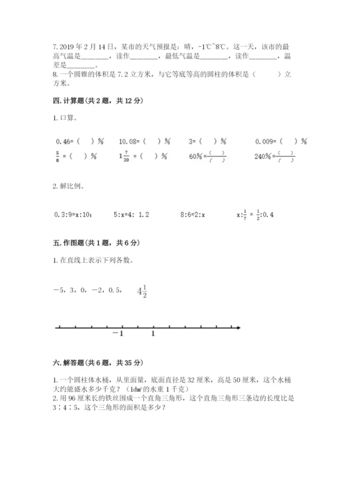 六年级下册数学期末测试卷（考点梳理）word版.docx