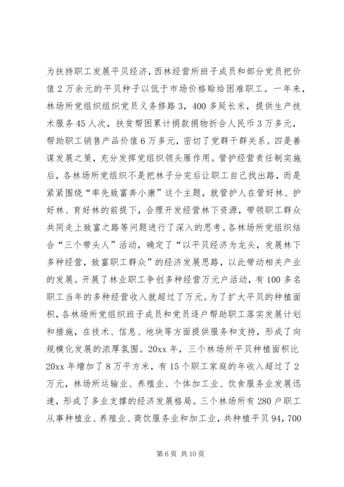 林业局党组织发挥作用情况汇报 (7).docx