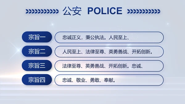 蓝色大气公安警察工作汇报PPT动态模板