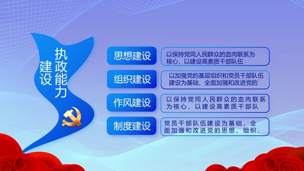 蓝色大气党建党支部工作总结汇报计划PPT党课