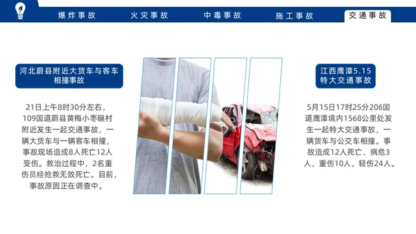 蓝色实拍风安全事故案例警示教育培训PPT案例分析