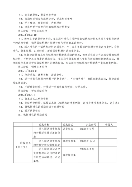 幼儿探究活动中低结构材料的运用研究开题报告