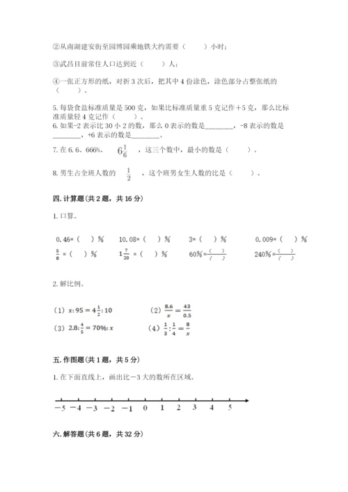 冀教版小学六年级下册数学期末综合素养测试卷及完整答案（必刷）.docx