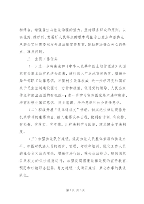 县国土资源局普法教育依法治理工作实施方案.docx