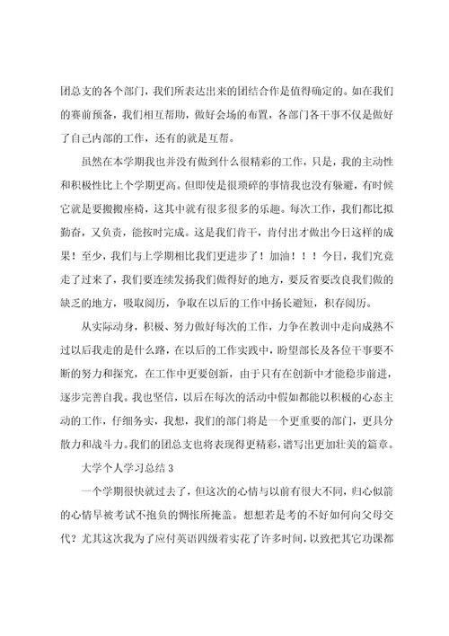 大学个人学习总结