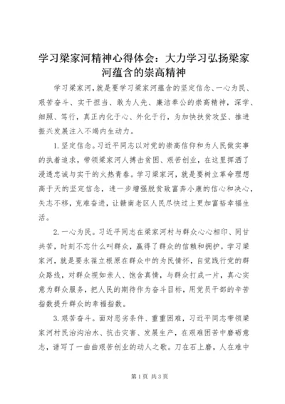 学习梁家河精神心得体会：大力学习弘扬梁家河蕴含的崇高精神.docx