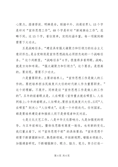 有关全国宣传思想工作会议学习体会.docx