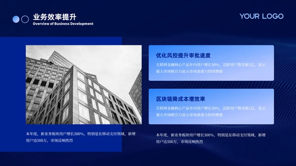 蓝色科技金融行业商务风PPT模板