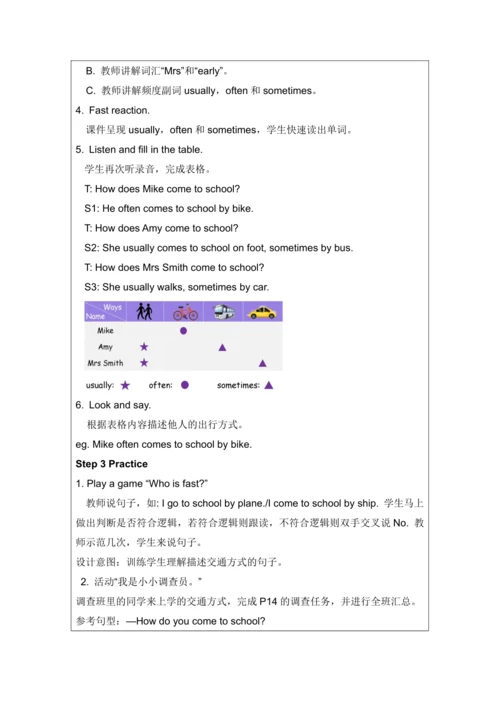 Unit 2 Ways to go to school Part A Let's try & Let