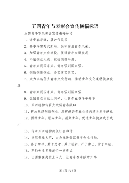 五四青年节表彰会宣传横幅标语.docx