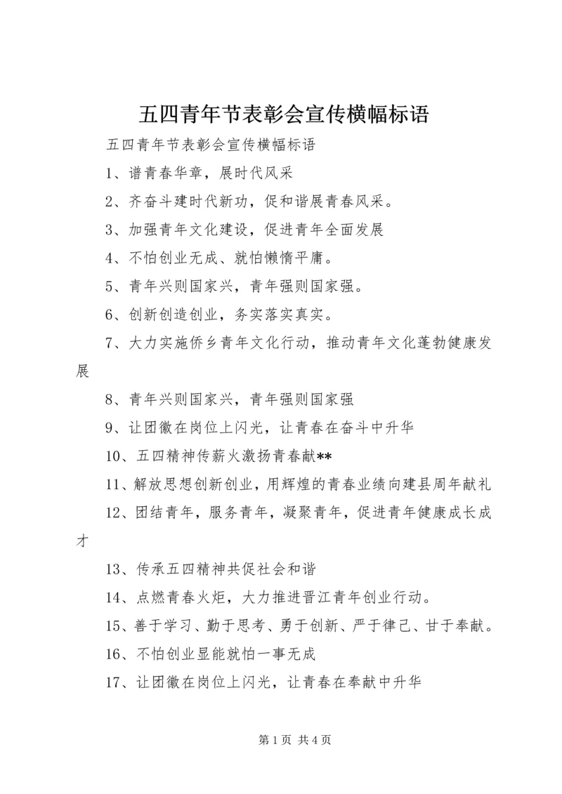五四青年节表彰会宣传横幅标语.docx