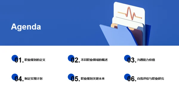 蓝色简约风大学生职业生涯规划