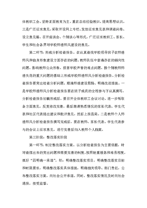 师德师风教育整顿活动实施方案 1