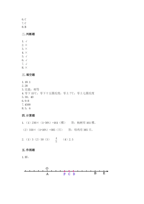 北京版六年级下册数学期末测试卷及答案【全优】.docx