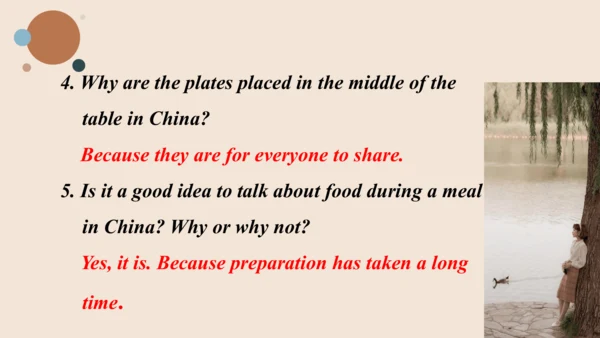 Module 6 Eating together Unit 3 Language in use  课