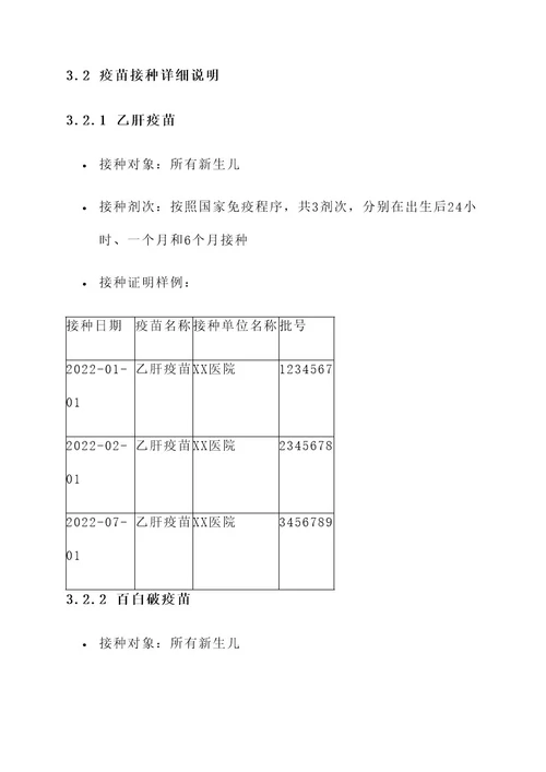 幼儿园新生入学接种证方案