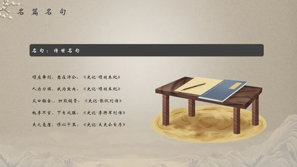 司马迁《史记》读书笔记PPT模板