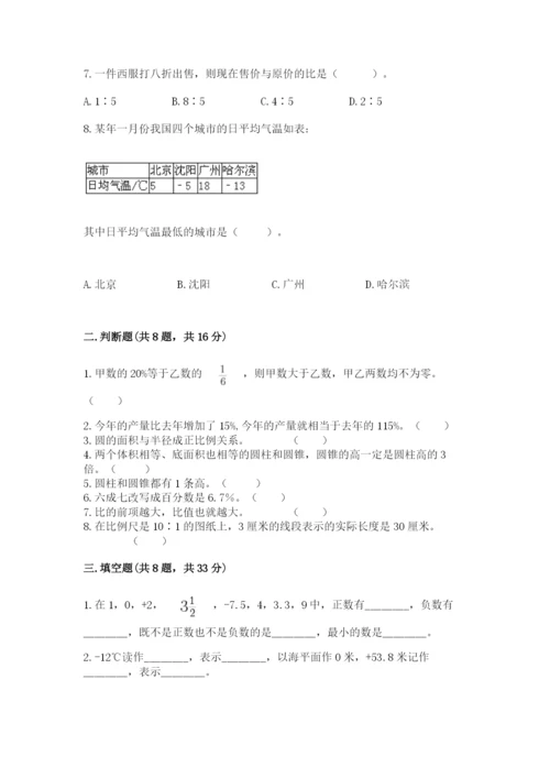 沪教版数学六年级下册期末检测试题【名师推荐】.docx