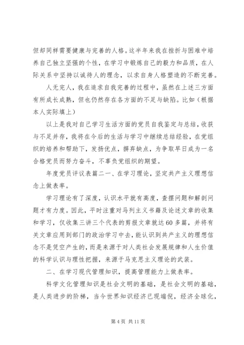年度党员评议表 (2).docx