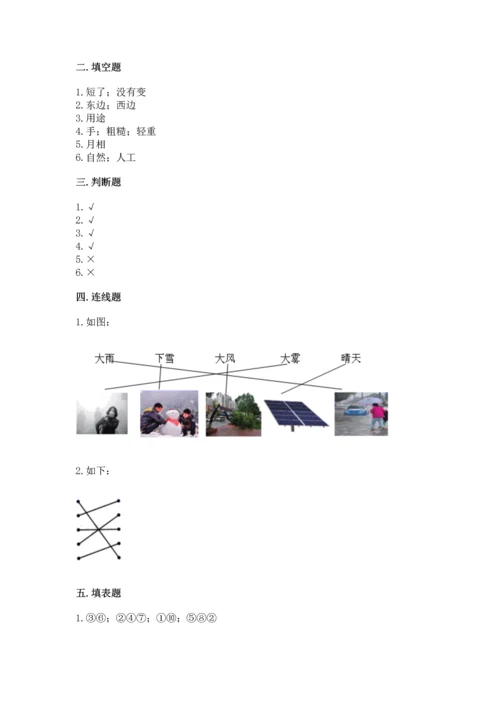教科版二年级上册科学期末测试卷附参考答案（满分必刷）.docx