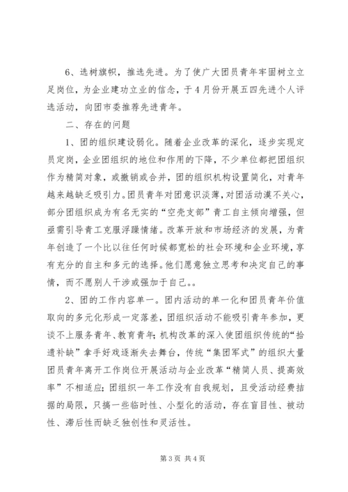 团委关于“企业团组织在国有企业改革发展中的作用”调研课题的情况汇报 (5).docx