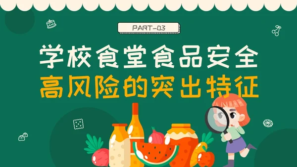 绿色黑板插画风学校食品安全宣传PPT全国食品安全法宣传周