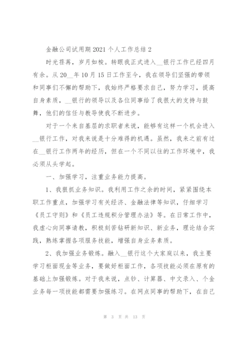 金融公司试用期2021个人工作总结.docx