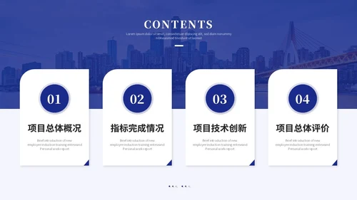 蓝色简约商务项目汇报工作汇报工作总结ppt模板