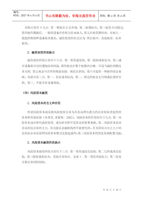 毕业论文之中小企业的融资渠道.docx