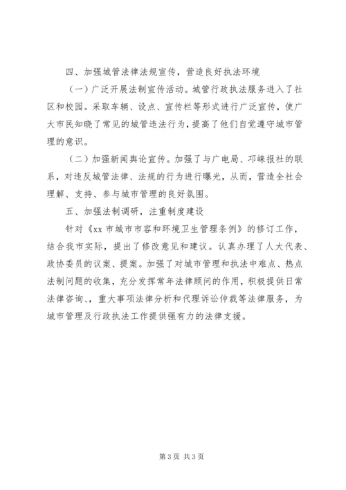 城市管理局依法行政工作汇报.docx