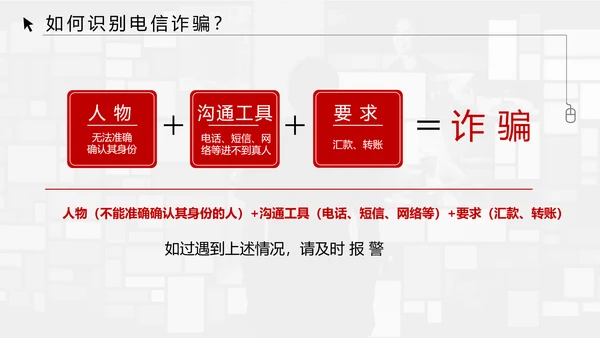 反诈宣传电信诈骗网络犯罪通用PPT模板